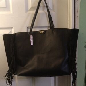 Victoria's Secret Black Tote with Fringe